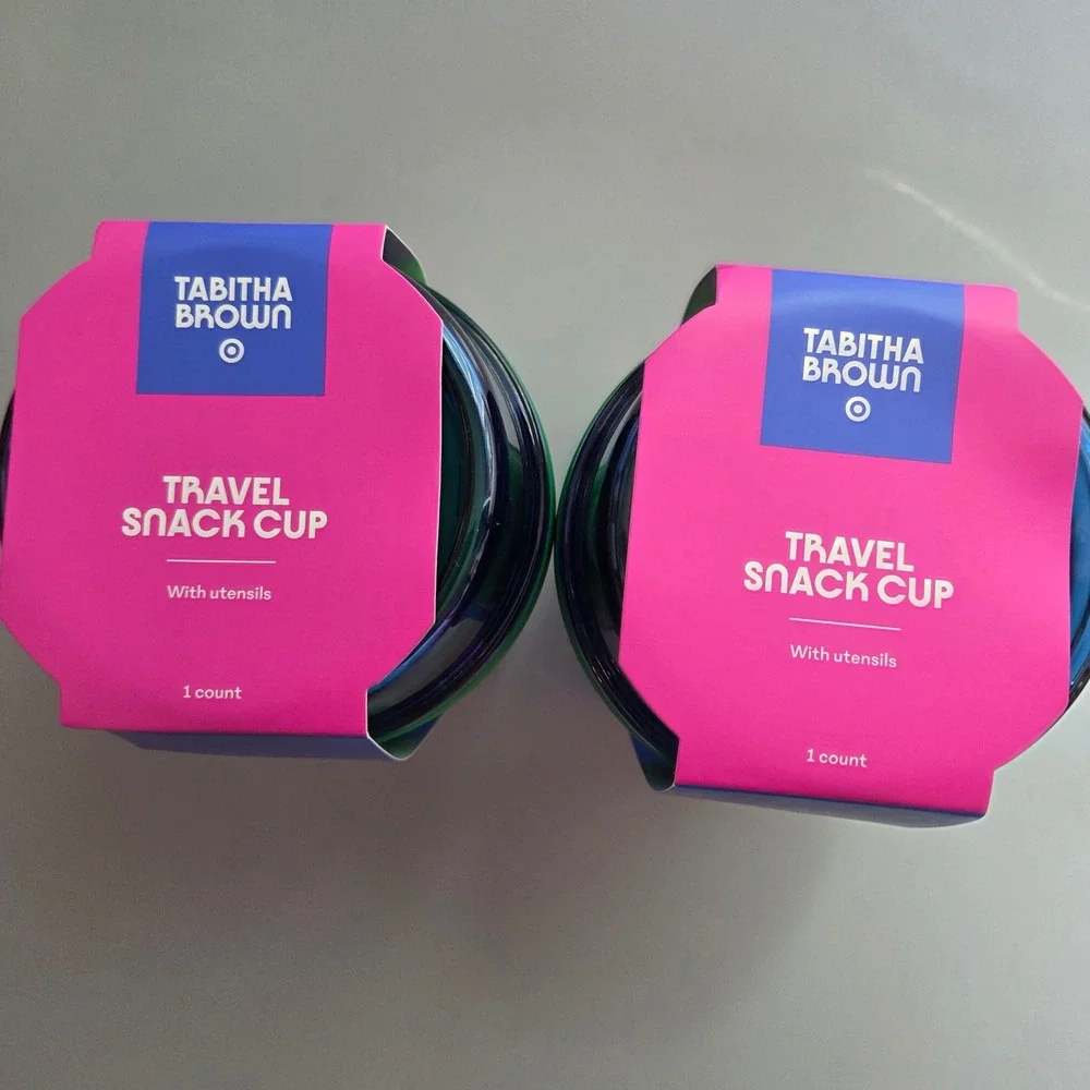 Tabitha Brown for Target Travel Snack Cup Set of 2 Blue Green
